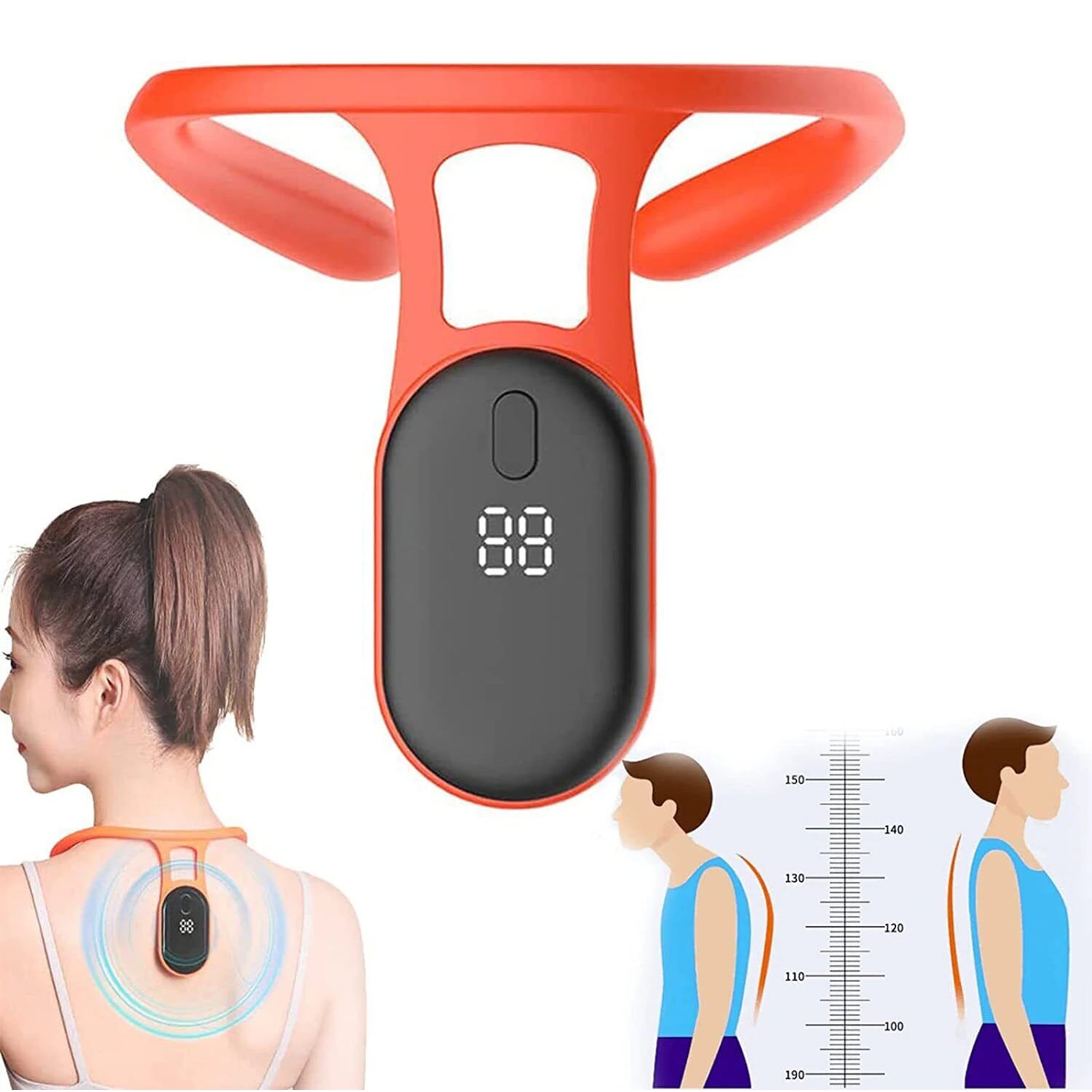 Posture Corrector Device Micro Vibration Posture Training Reminder Smart Sensor Back Posture Neck Hump Corrector for Adult Kid